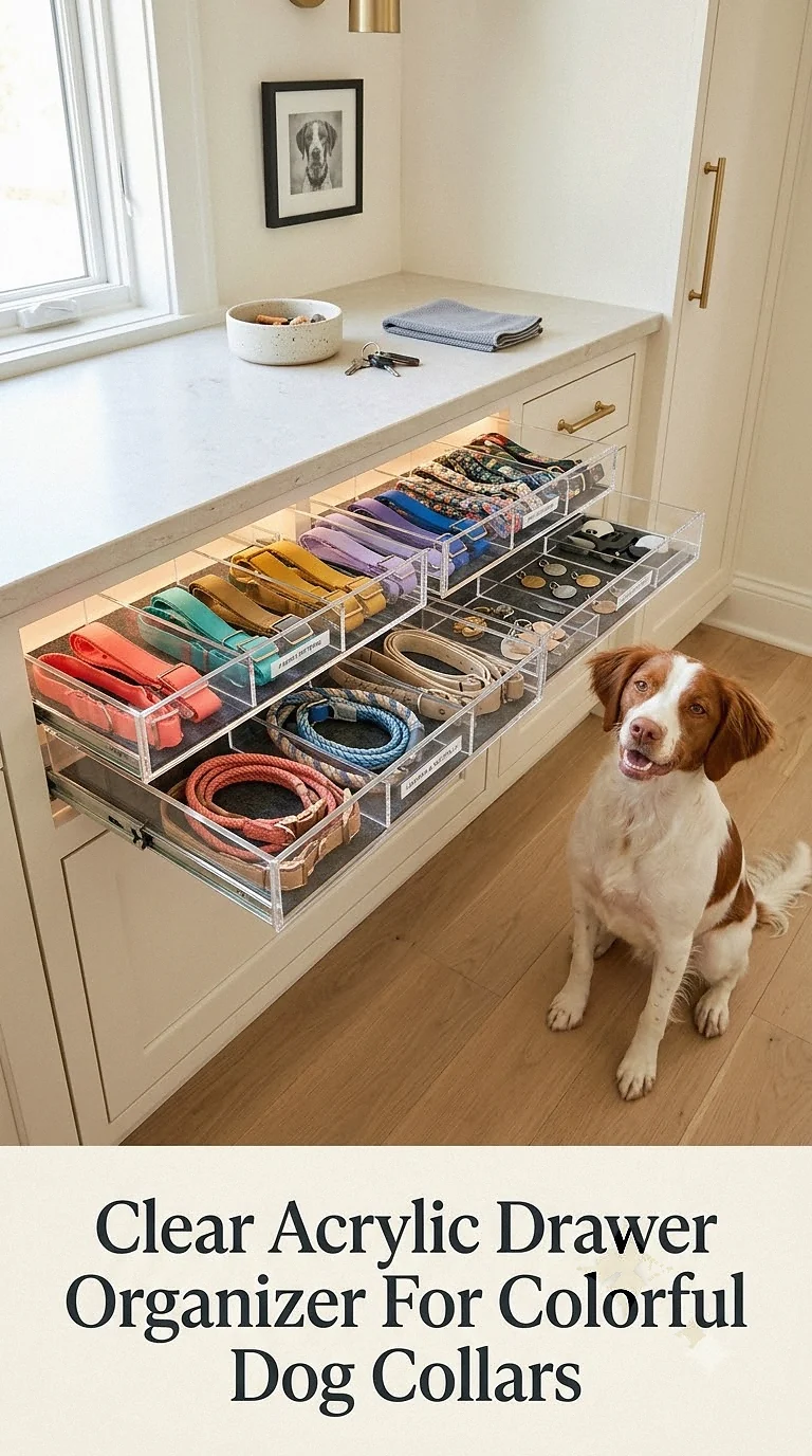 Clear Acrylic Drawer Organizer For Colorful Dog Collars