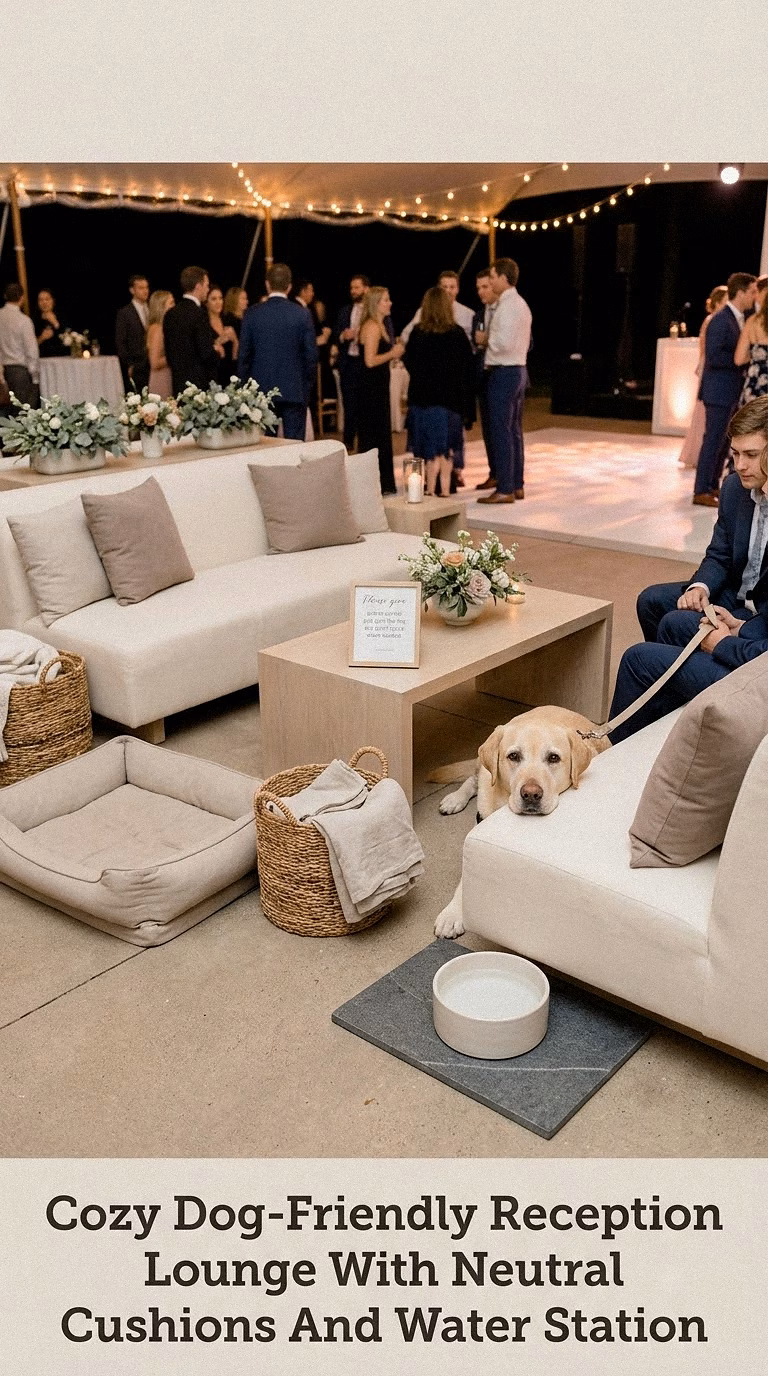 Cozy Dog-Friendly Reception Lounge With Neutral Cushions And Water Station