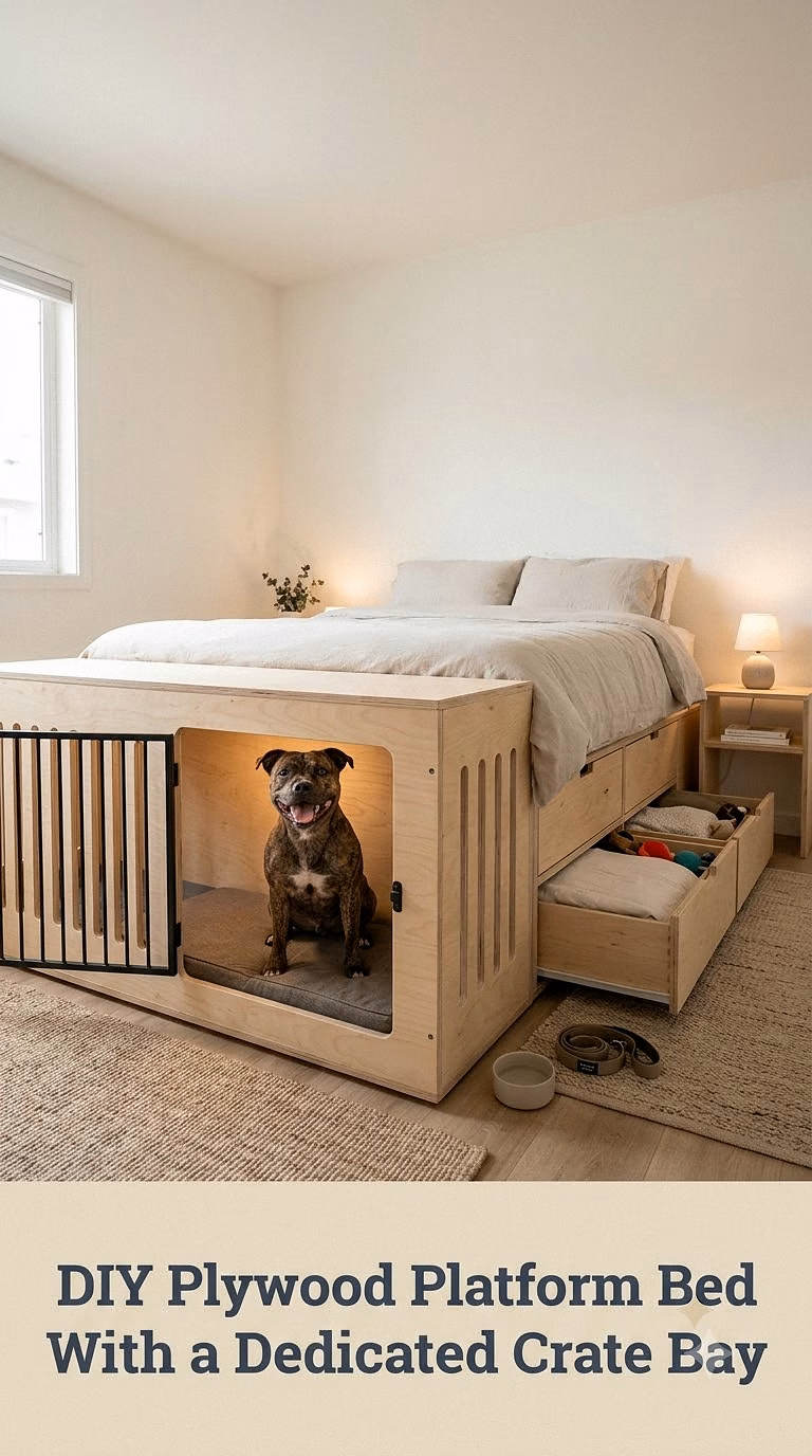 DIY Plywood Platform Bed With a Dedicated Crate Bay