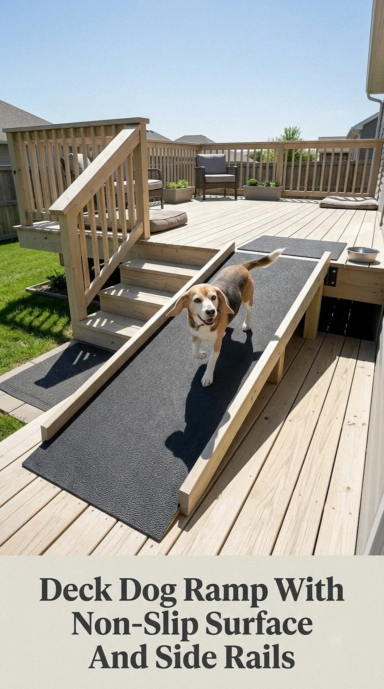 Deck Dog Ramp With Non-Slip Surface And Side Rails
