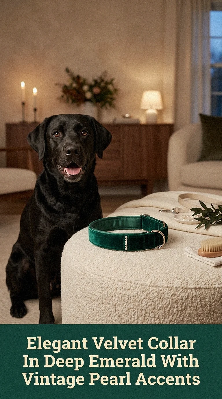 Elegant Velvet Collar In Deep Emerald With Vintage Pearl Accents
