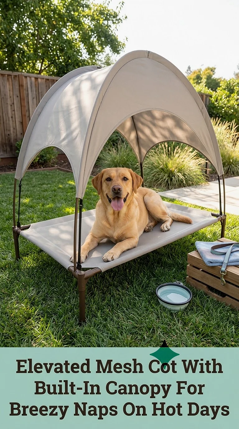 Elevated Mesh Cot With Built-In Canopy For Breezy Naps On Hot Days