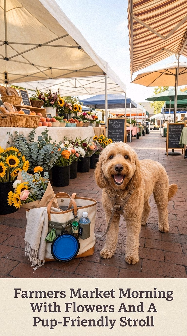 Farmers Market Morning With Flowers And A Pup-Friendly Stroll