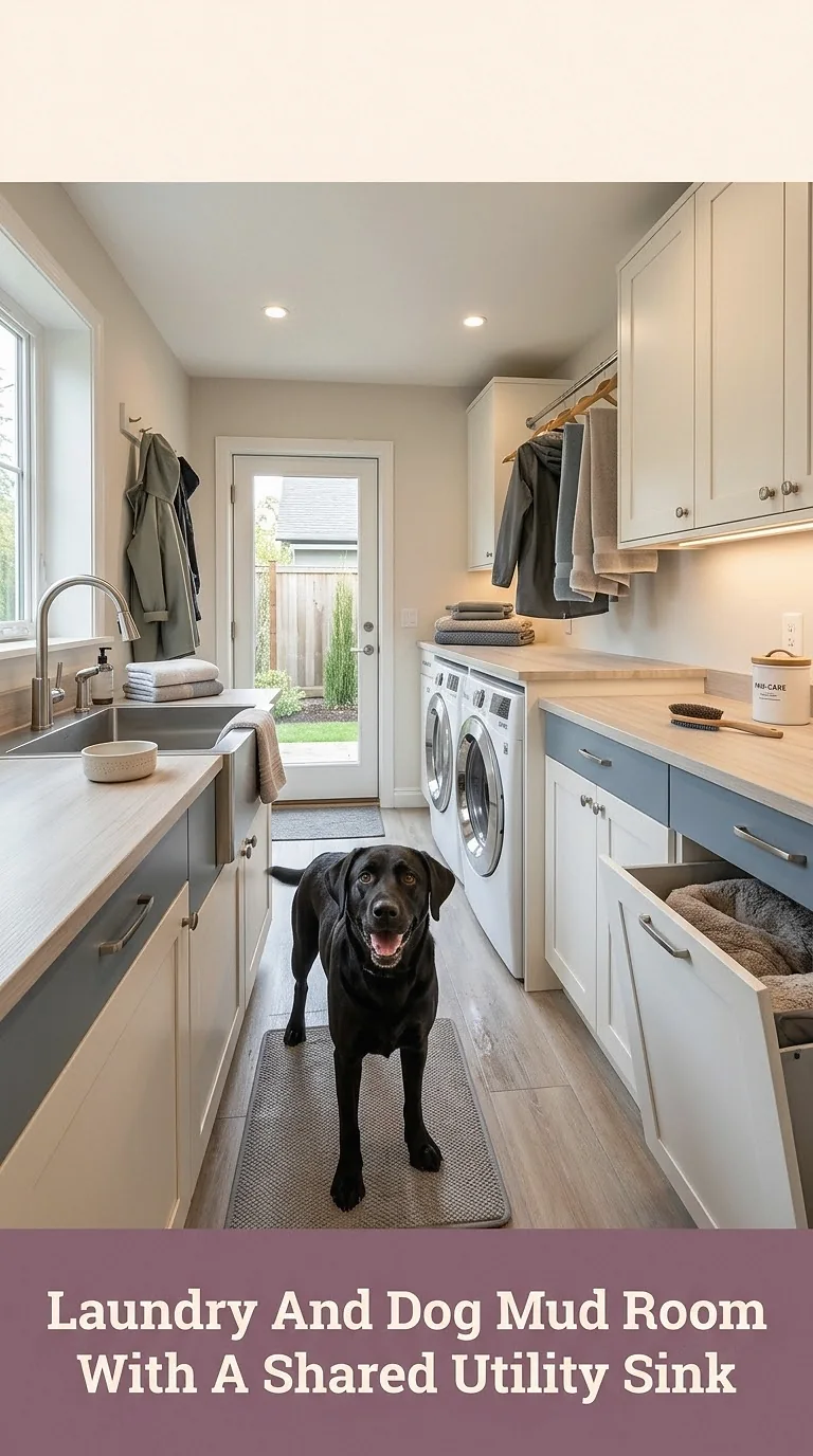 Laundry And Dog Mud Room With A Shared Utility Sink