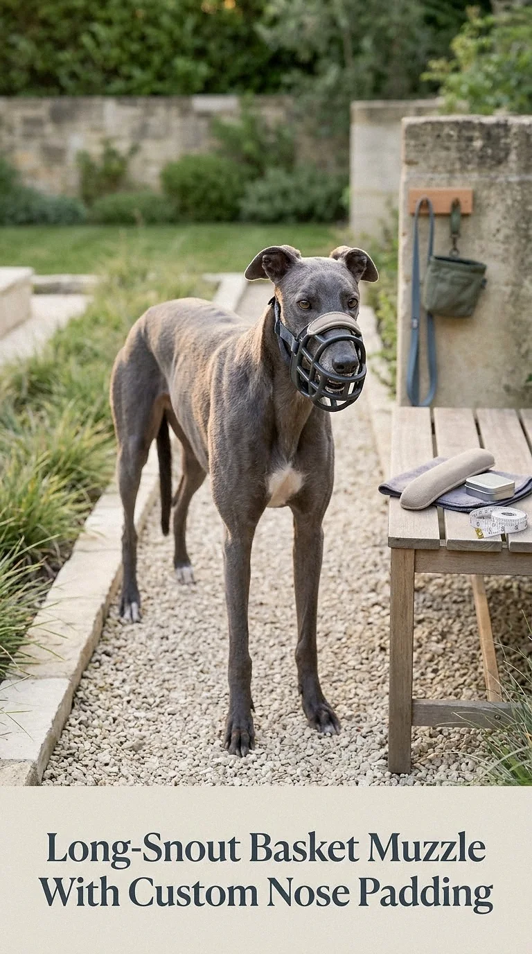Long-Snout Basket Muzzle With Custom Nose Padding