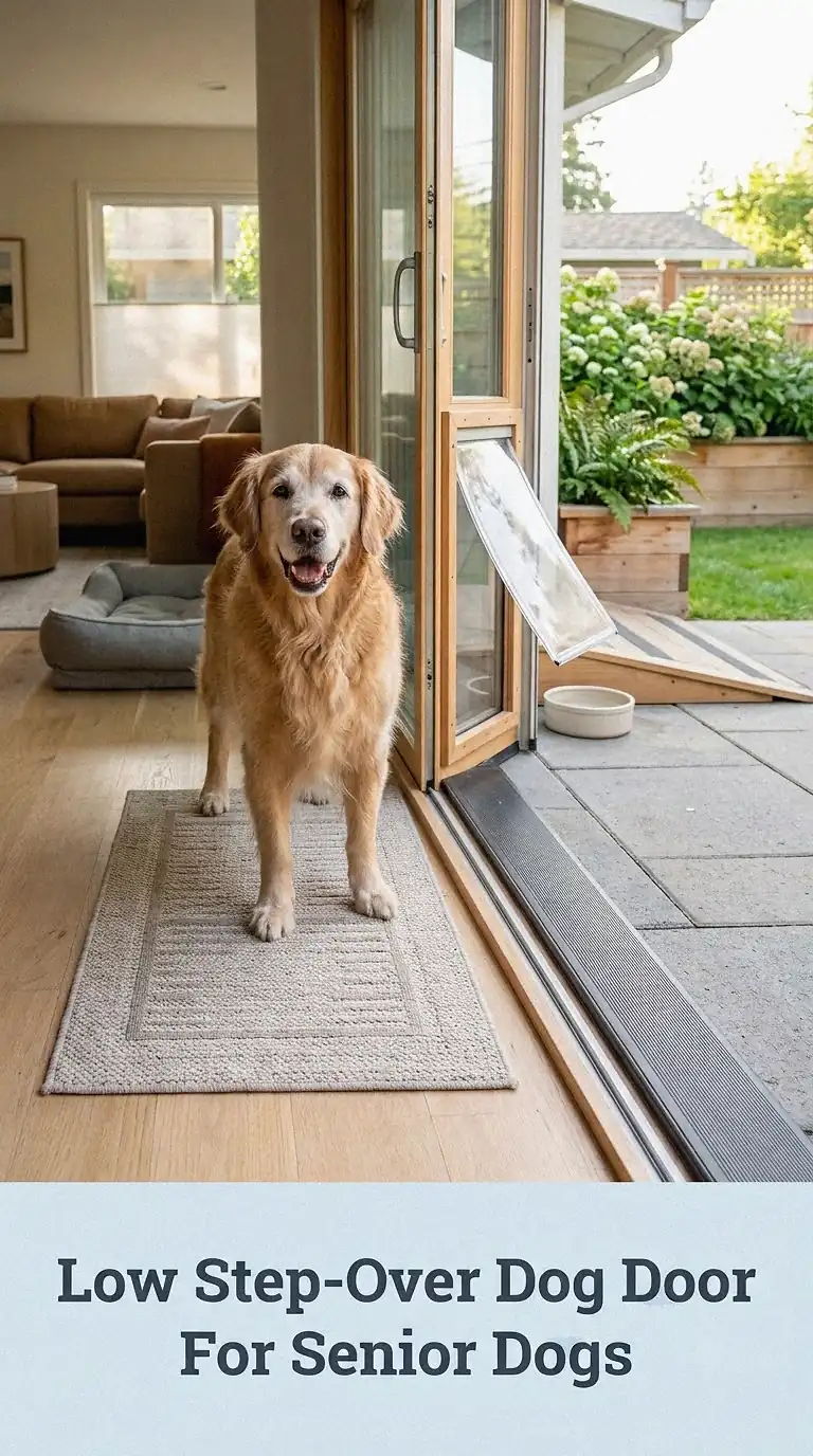 Low Step-Over Dog Door For Senior Dogs
