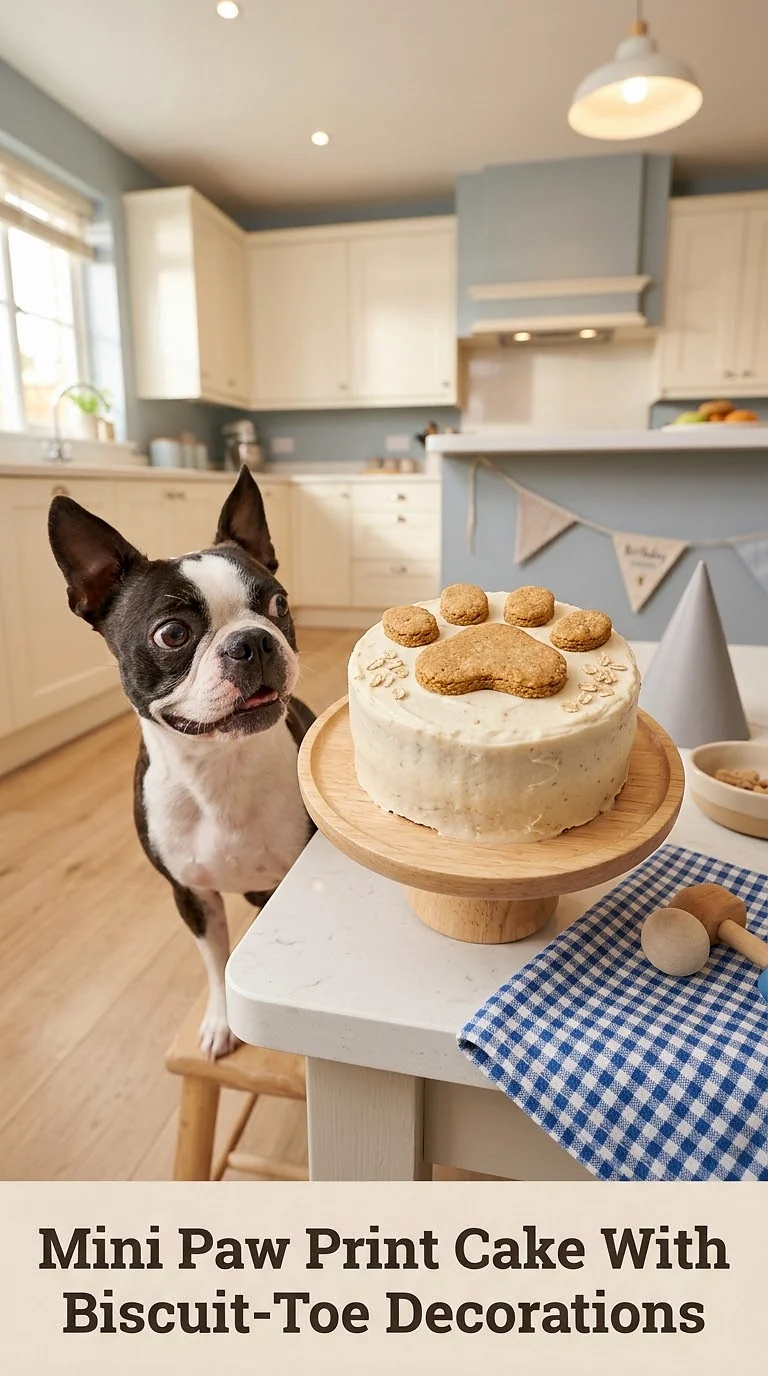 Mini Paw Print Cake With Biscuit-Toe Decorations