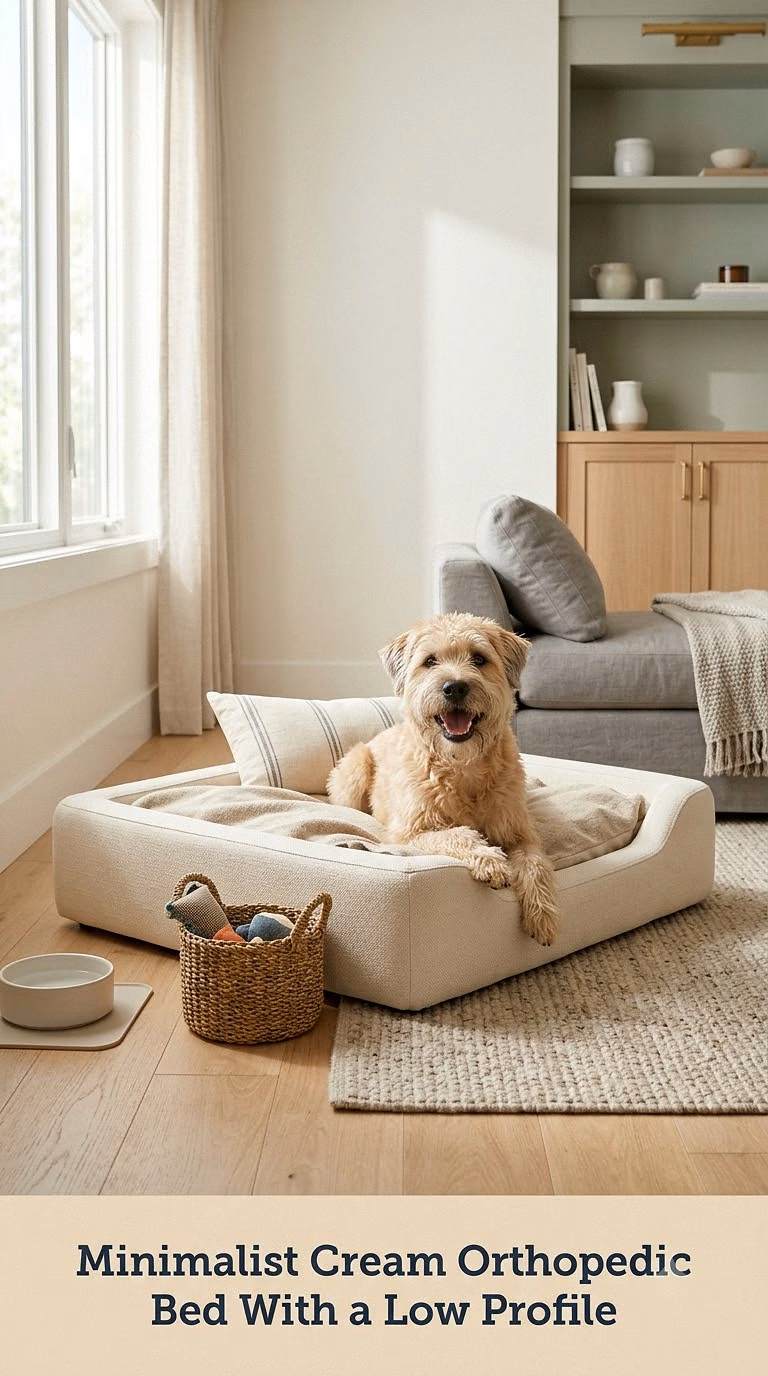 Minimalist Cream Orthopedic Bed With a Low Profile