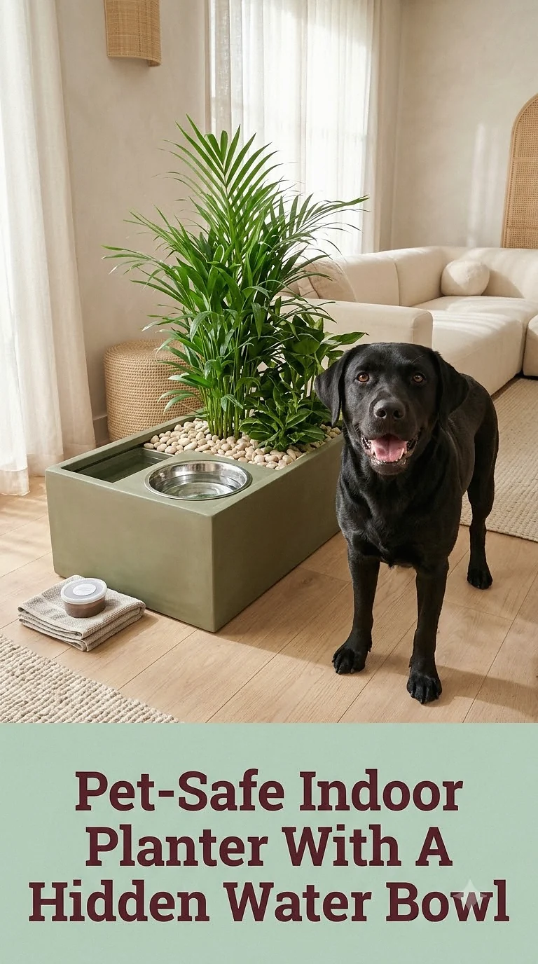 Pet-Safe Indoor Planter With A Hidden Water Bowl