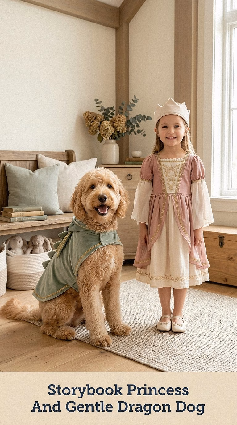 Storybook Princess And Gentle Dragon Dog