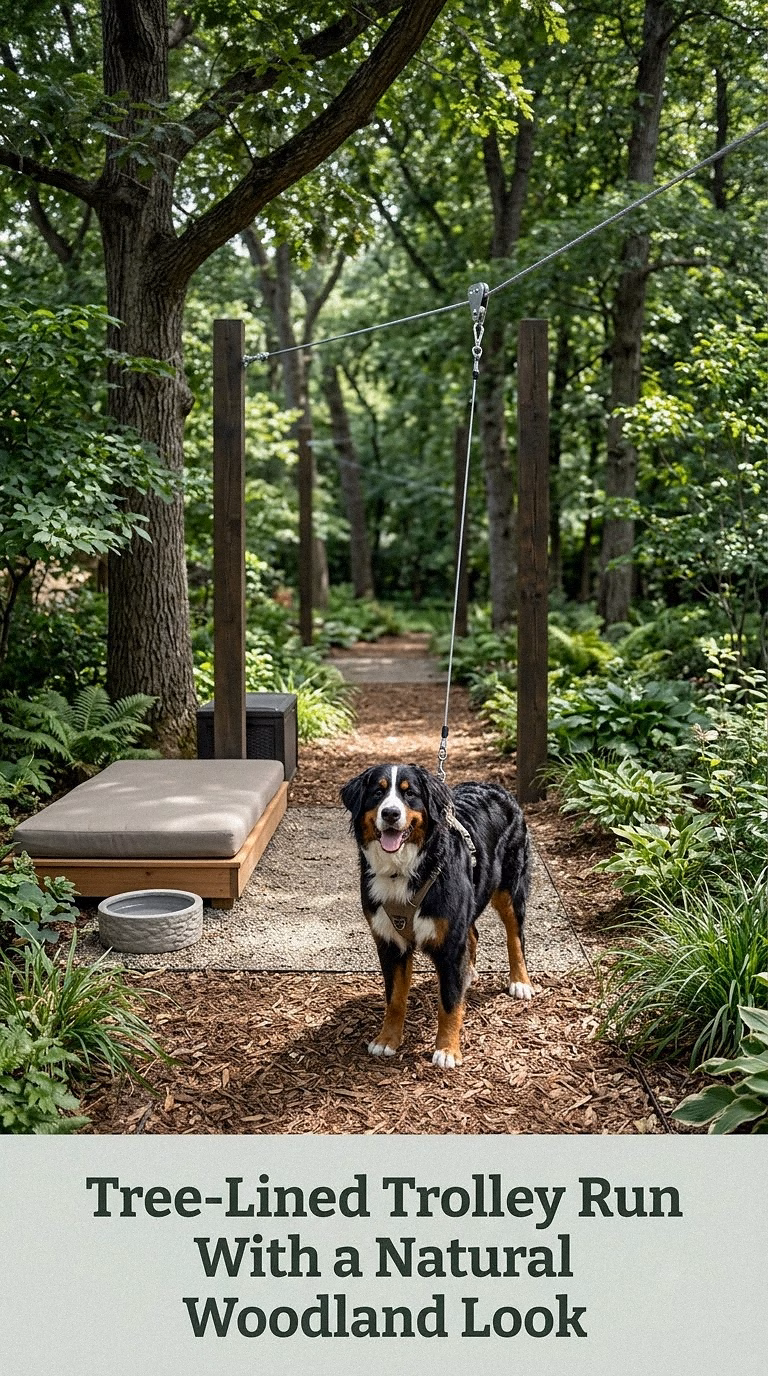 Tree-Lined Trolley Run With a Natural Woodland Look