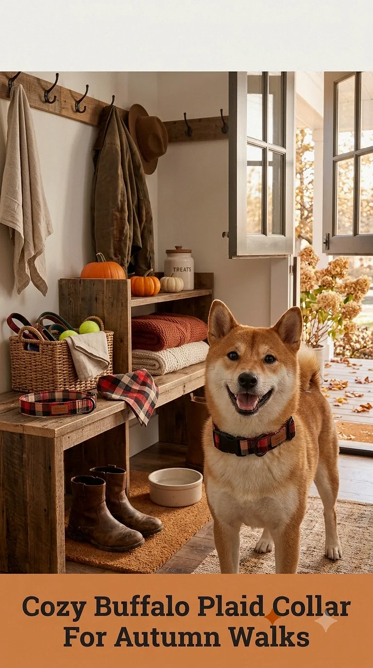 Cozy Buffalo Plaid Collar For Autumn Walks