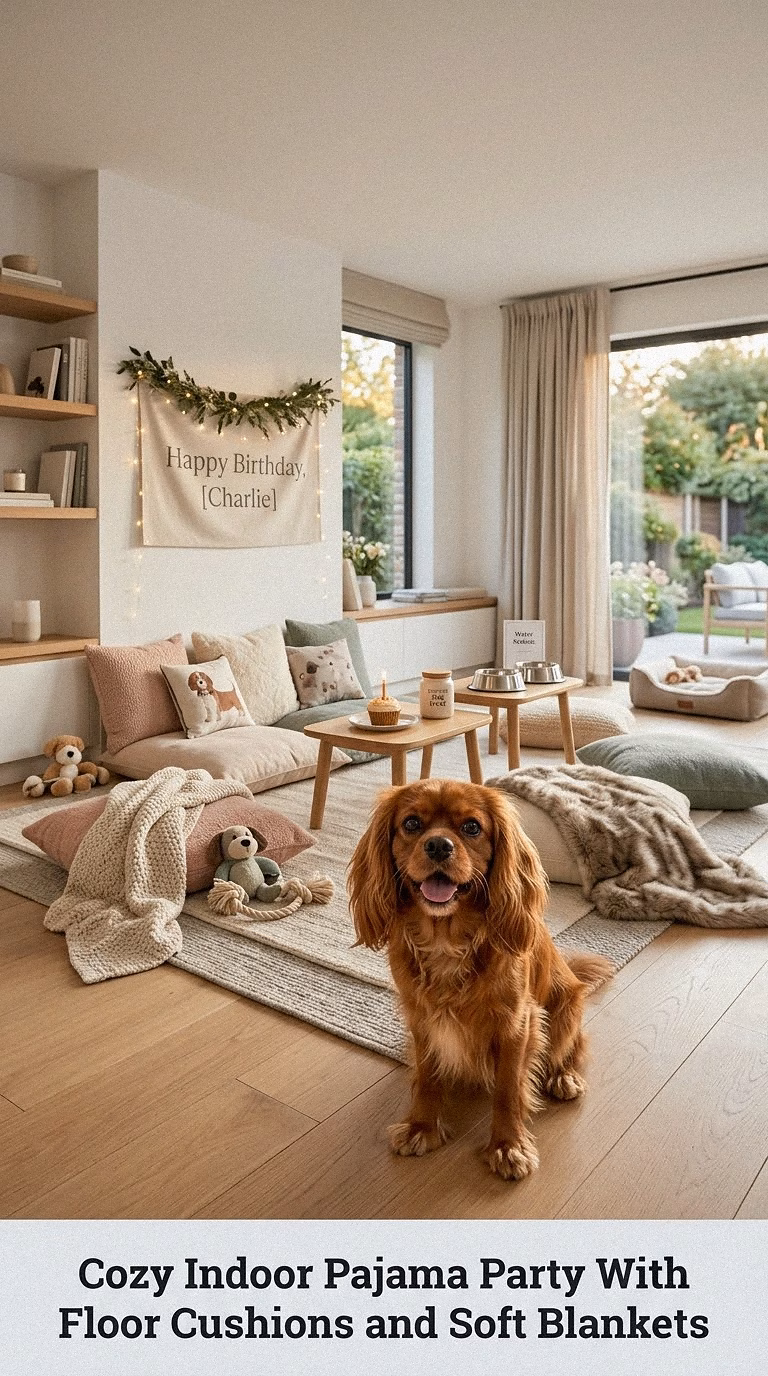 Cozy Indoor Pajama Party With Floor Cushions and Soft Blankets