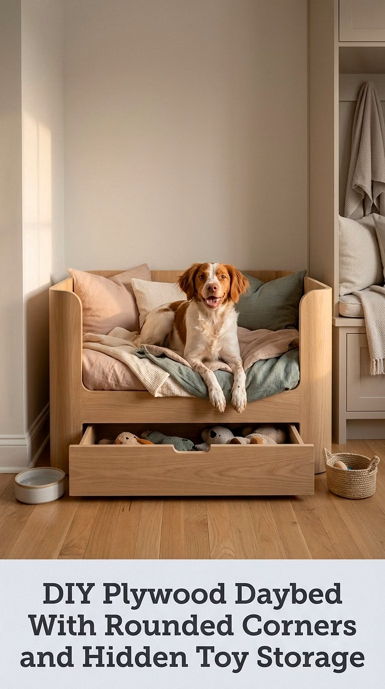 DIY Plywood Daybed With Rounded Corners and Hidden Toy Storage