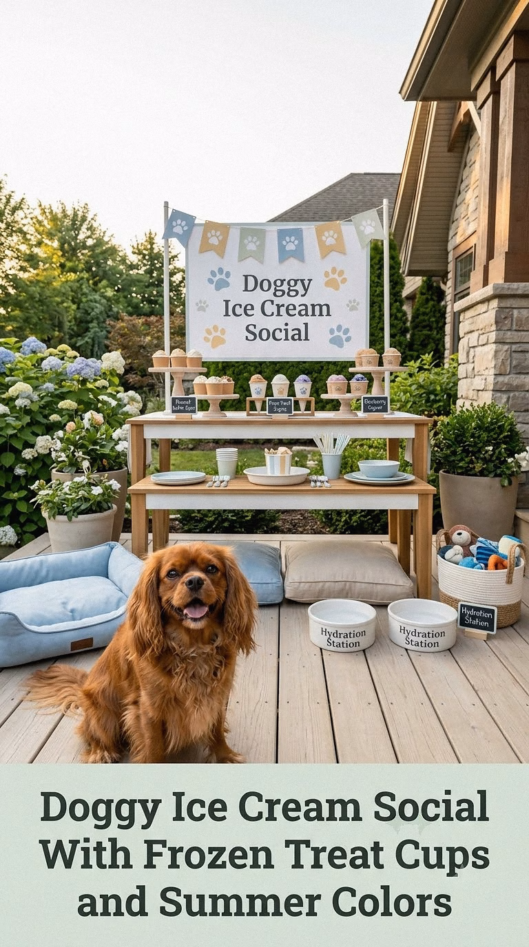 Doggy Ice Cream Social With Frozen Treat Cups and Summer Colors
