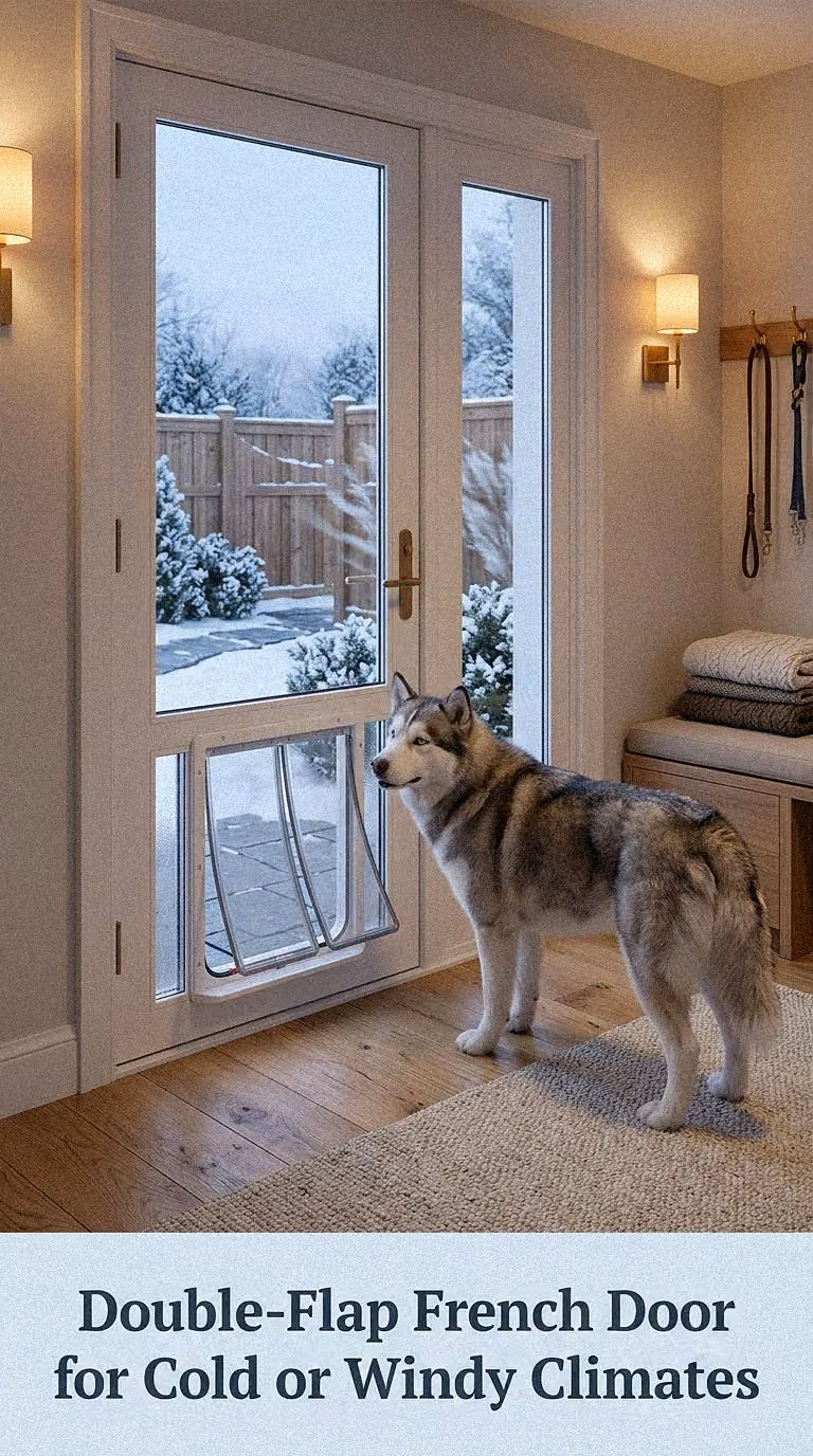 Double-Flap French Door for Cold or Windy Climates