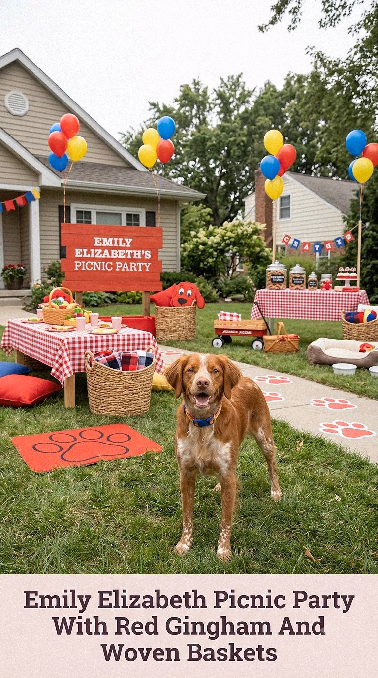 Emily Elizabeth Picnic Party With Red Gingham And Woven Baskets