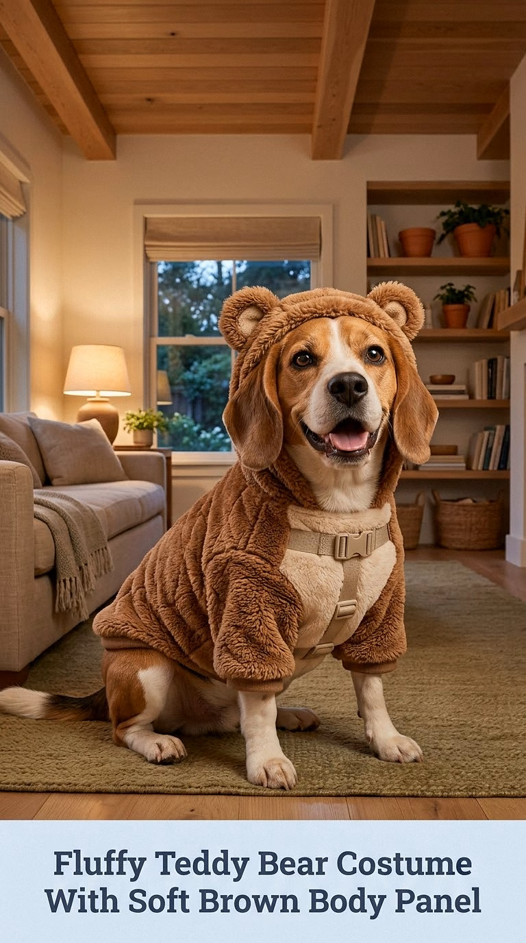 Fluffy Teddy Bear Costume With Soft Brown Body Panel
