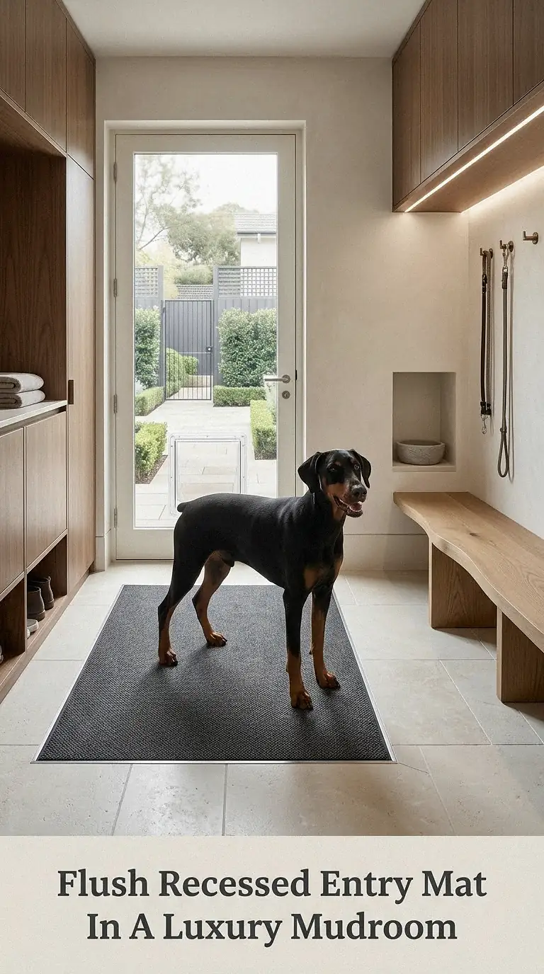 Flush Recessed Entry Mat In A Luxury Mudroom