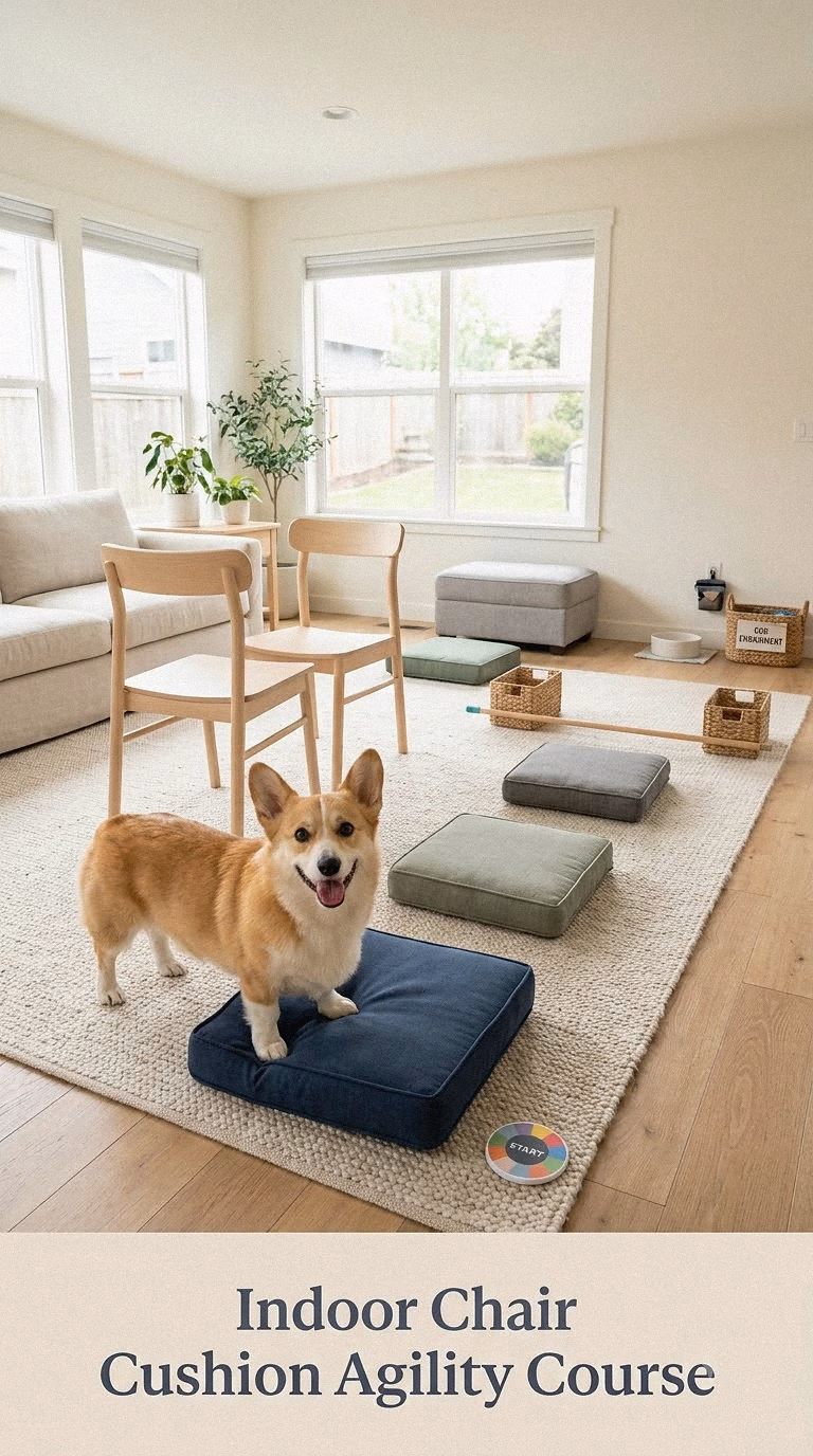 Indoor Chair And Cushion Agility Course