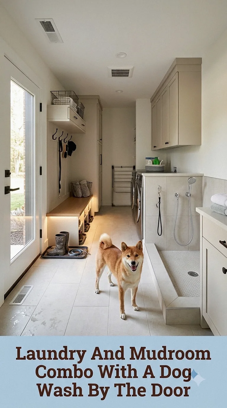 Laundry And Mudroom Combo With A Dog Wash By The Door