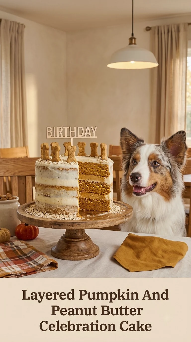 Layered Pumpkin And Peanut Butter Celebration Cake