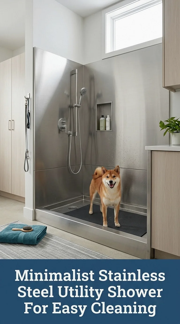 Minimalist Stainless Steel Utility Shower For Easy Cleaning