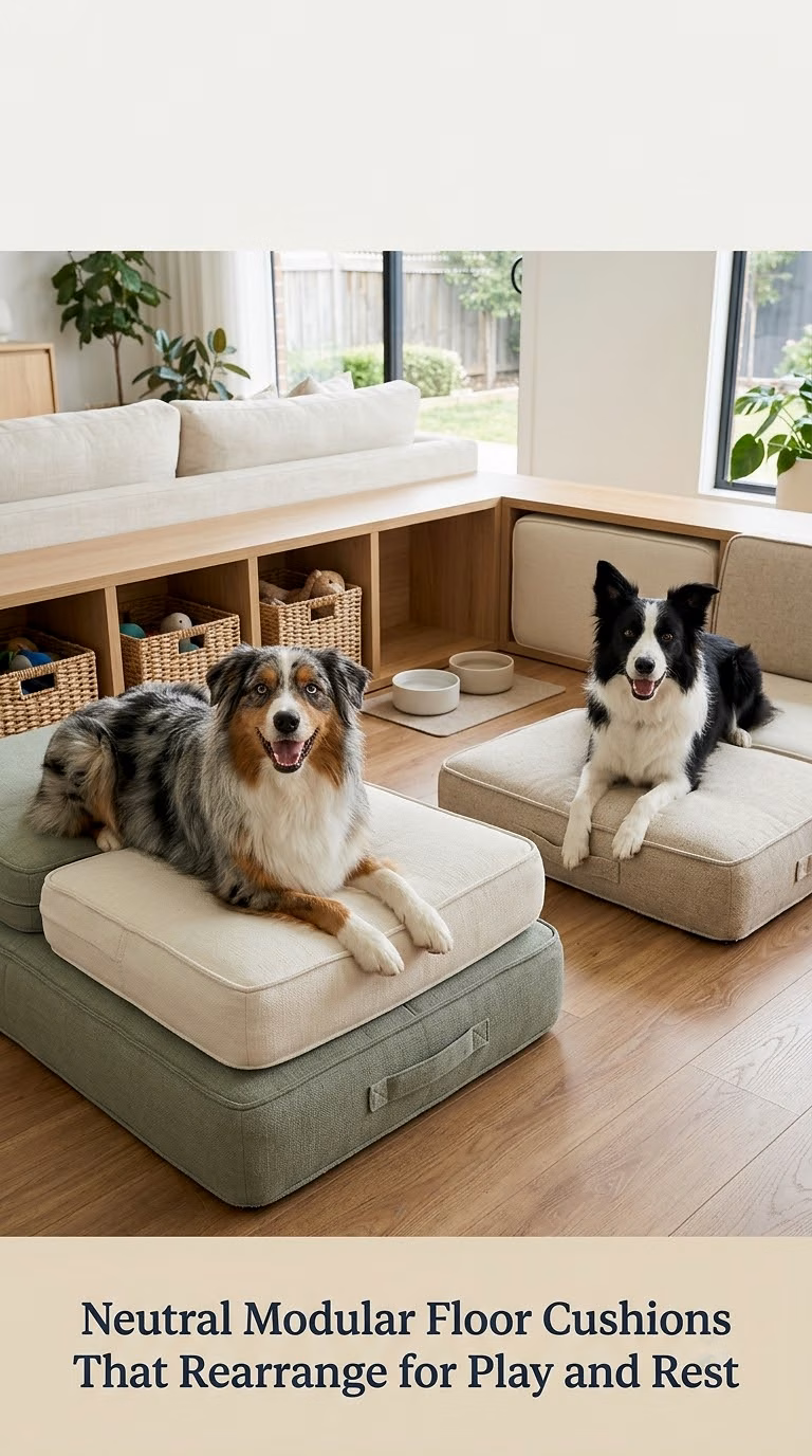 Neutral Modular Floor Cushions That Rearrange for Play and Rest