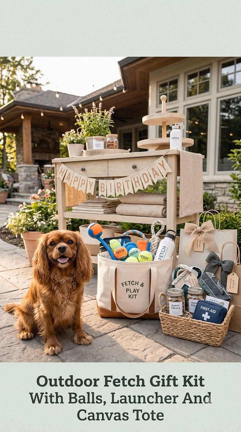 Outdoor Fetch Gift Kit With Balls, Launcher And Canvas Tote