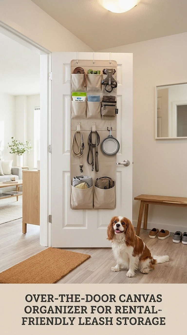 Over-The-Door Canvas Organizer For Rental-Friendly Leash Storage