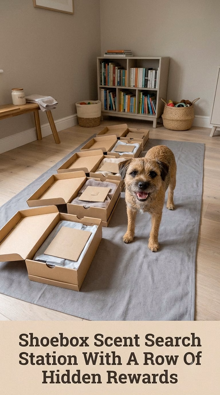 Shoebox Scent Search Station With A Row Of Hidden Rewards