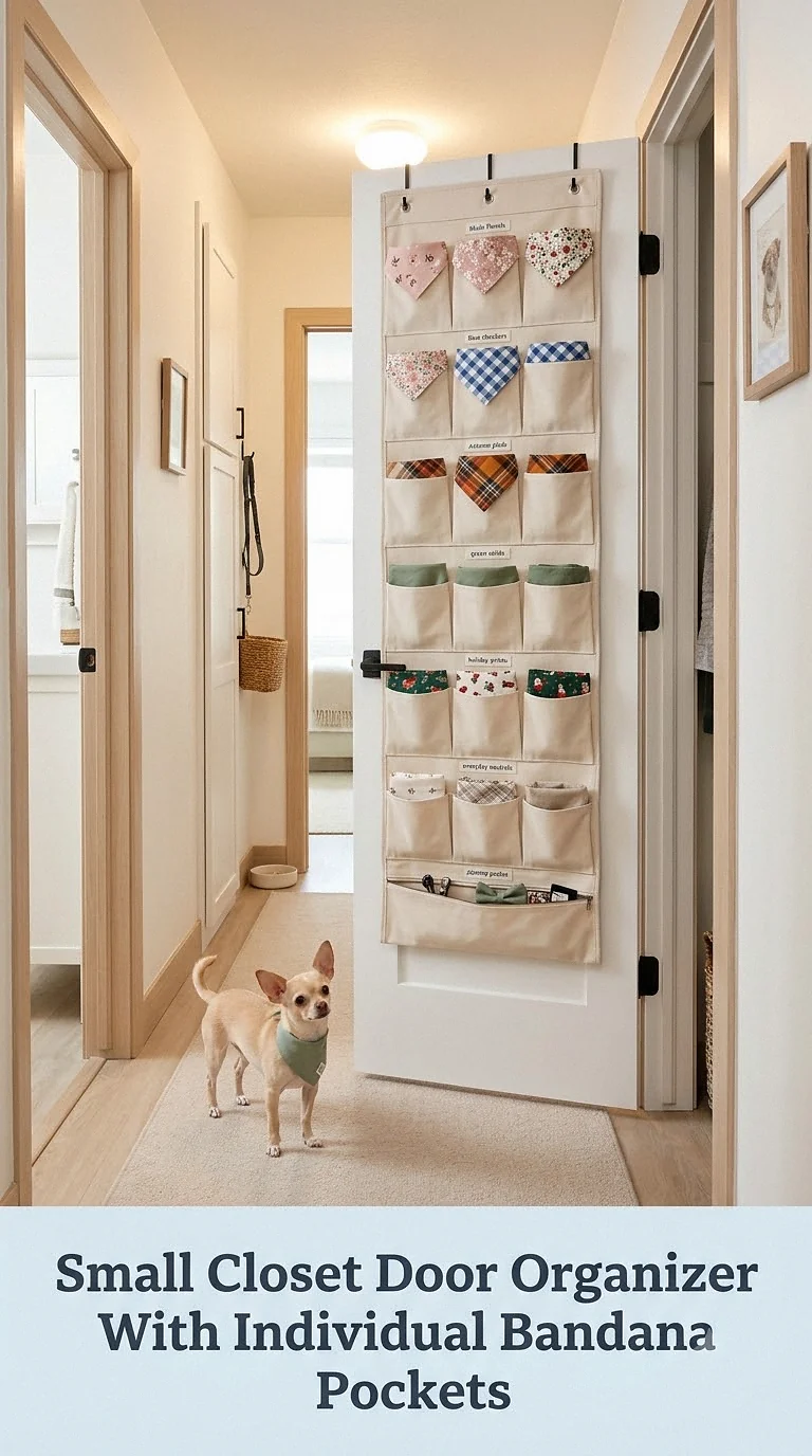 Small Closet Door Organizer With Individual Bandana Pockets