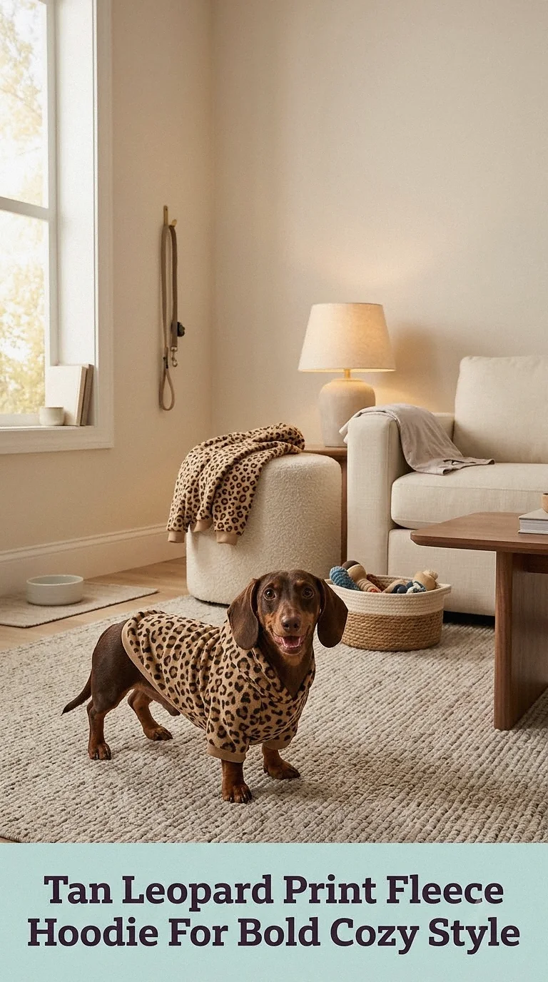 Tan Leopard Print Fleece Hoodie For Bold Cozy Style