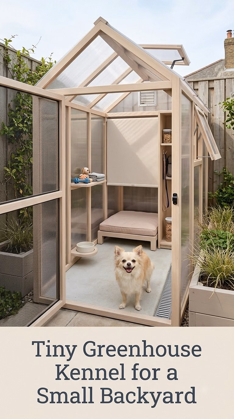 Tiny Greenhouse Kennel for a Small Backyard