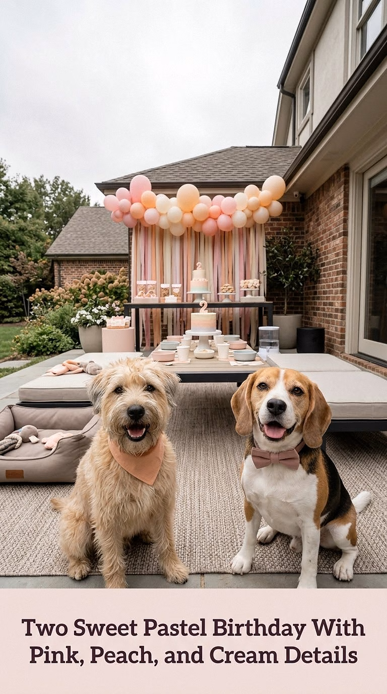 Two Sweet Pastel Birthday With Pink, Peach, and Cream Details