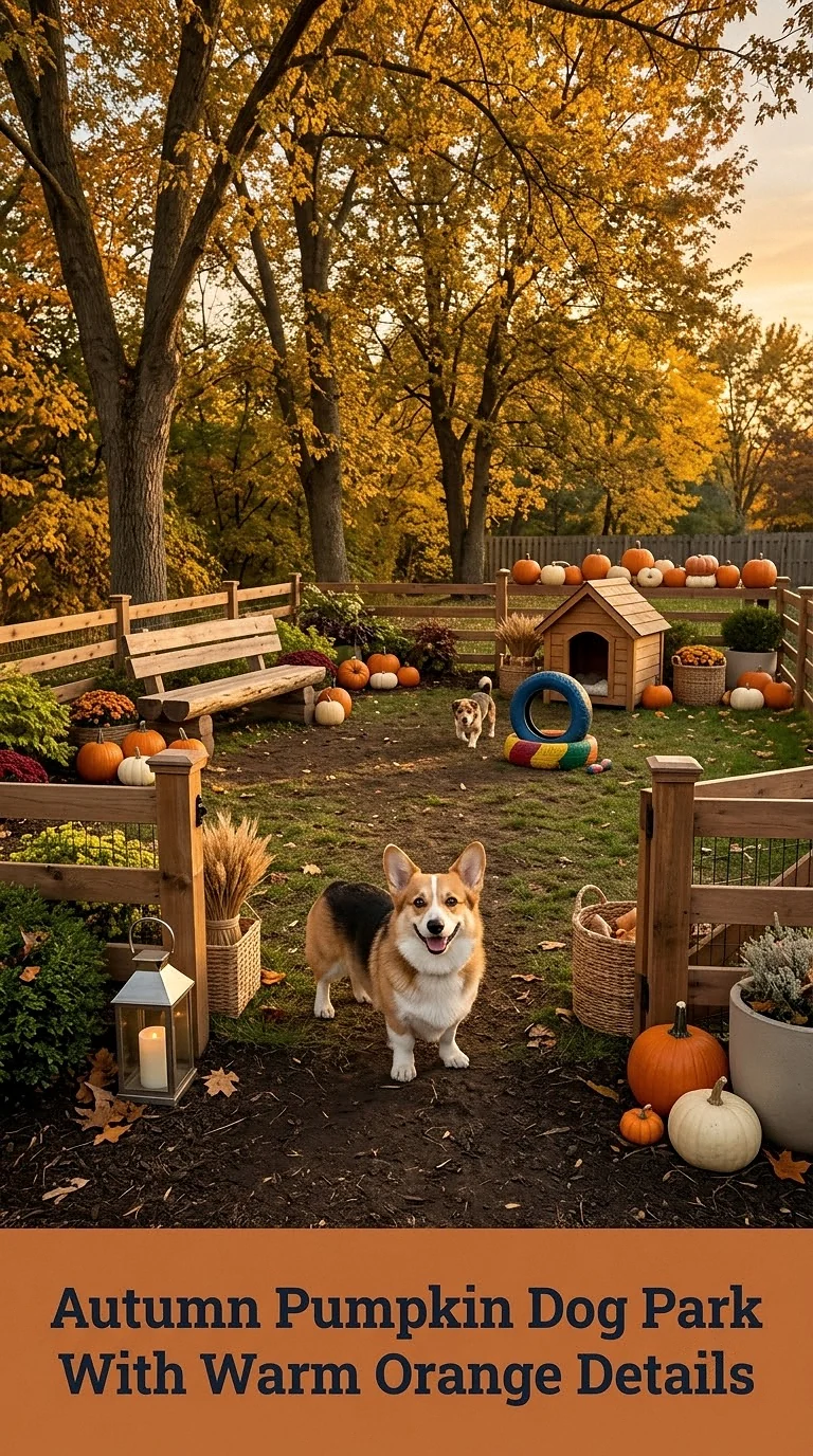 Autumn Pumpkin Dog Park With Warm Orange Details