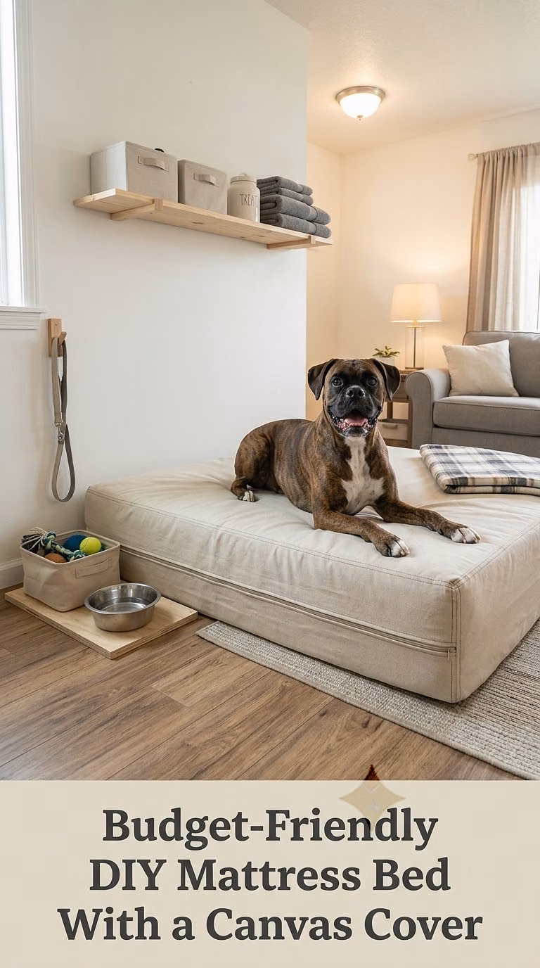 Budget-Friendly DIY Mattress Bed With a Canvas Cover