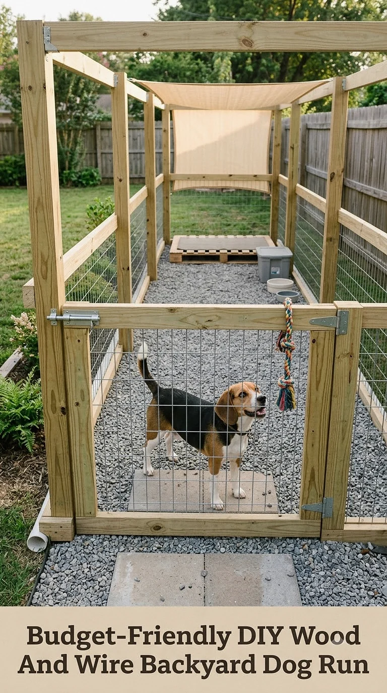 Budget-Friendly DIY Wood And Wire Backyard Dog Run
