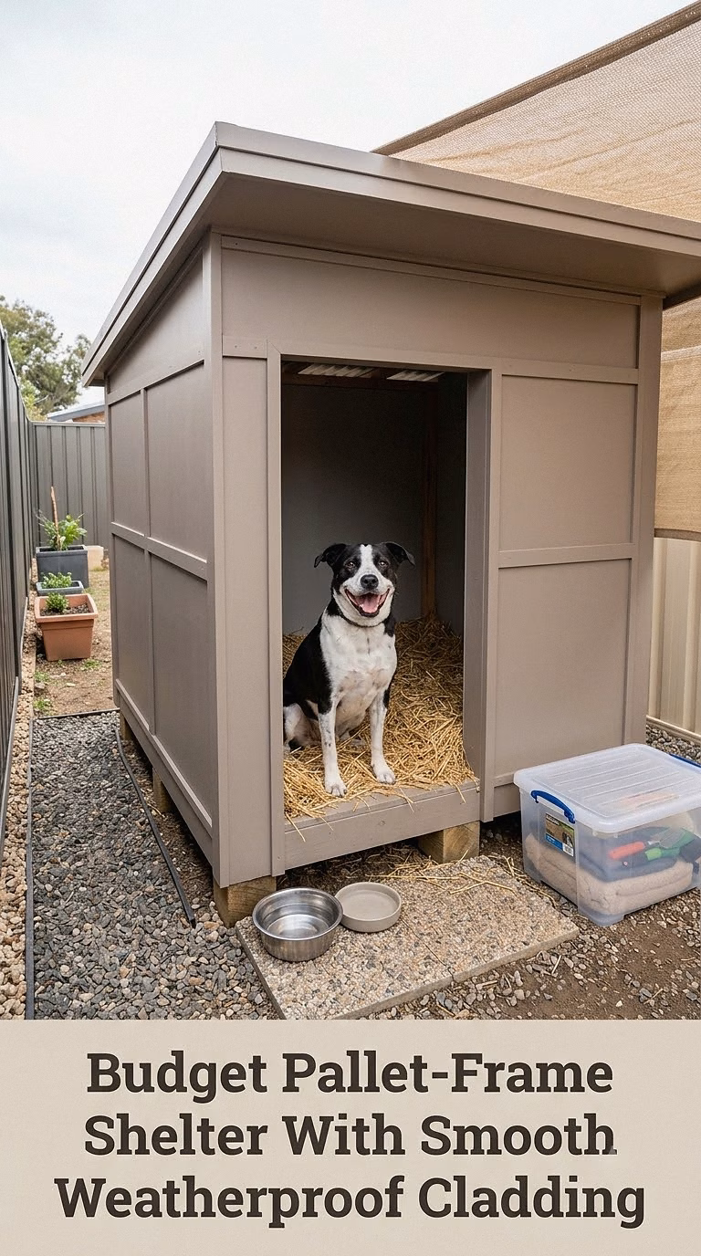 Budget Pallet-Frame Shelter With Smooth Weatherproof Cladding
