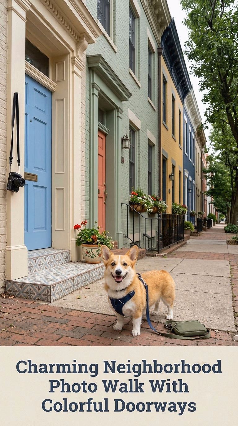 Charming Neighborhood Photo Walk With Colorful Doorways