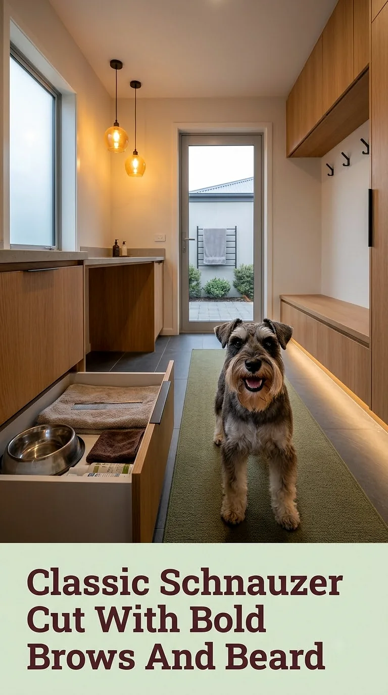 Classic Schnauzer Cut With Bold Brows And Beard