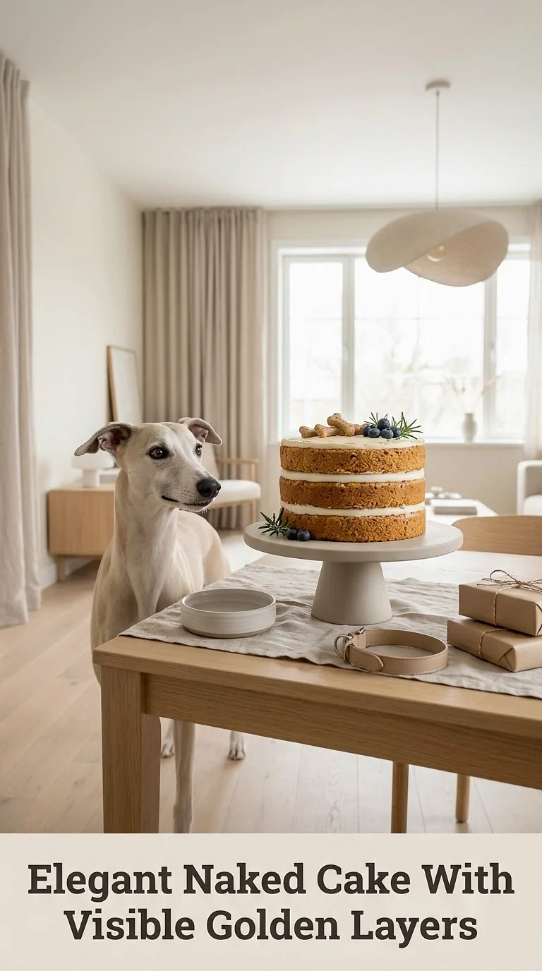 Elegant Naked Cake With Visible Golden Layers