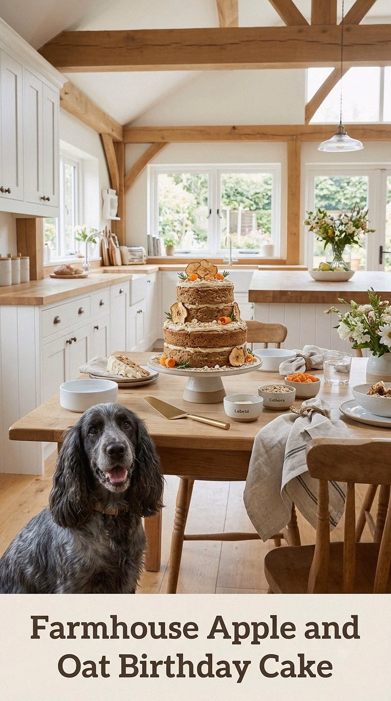Farmhouse Apple and Oat Birthday Cake