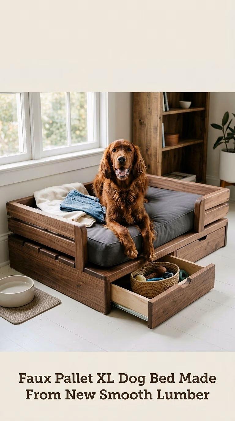 Faux Pallet XL Dog Bed Made From New Smooth Lumber