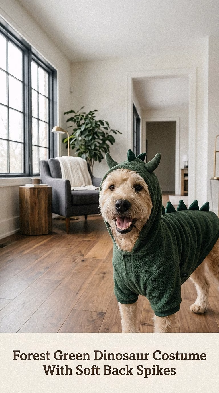 Forest Green Dinosaur Costume With Soft Back Spikes