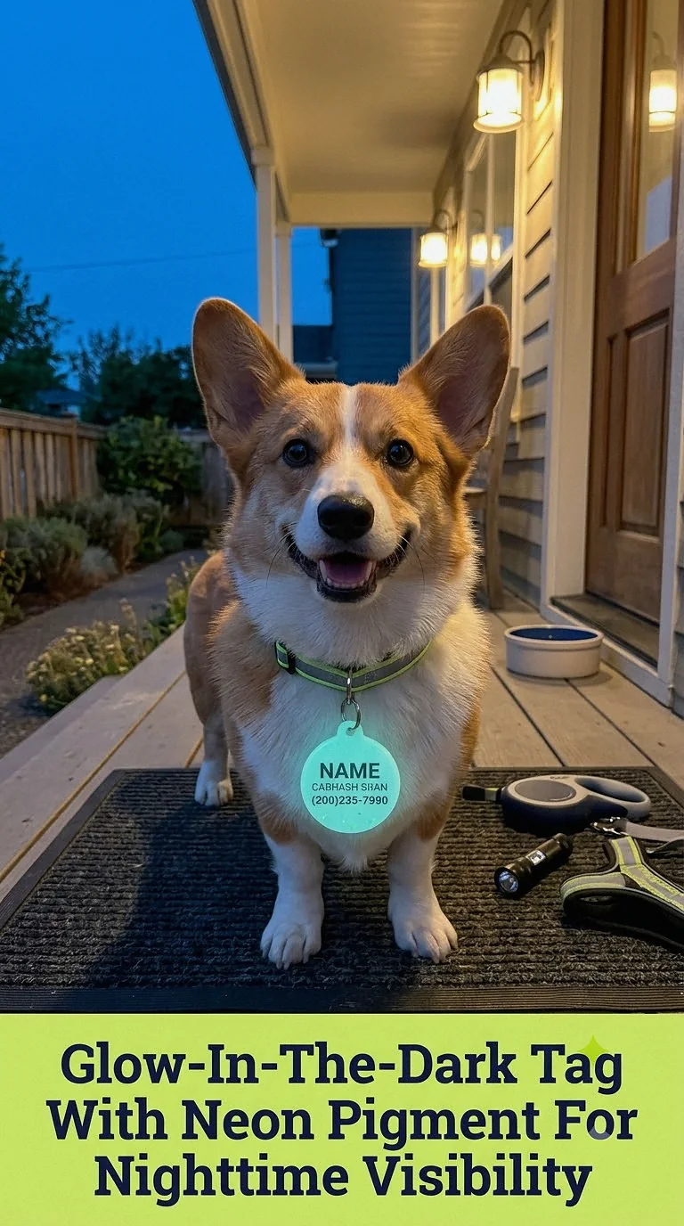 Glow-In-The-Dark Tag With Neon Pigment For Nighttime Visibility
