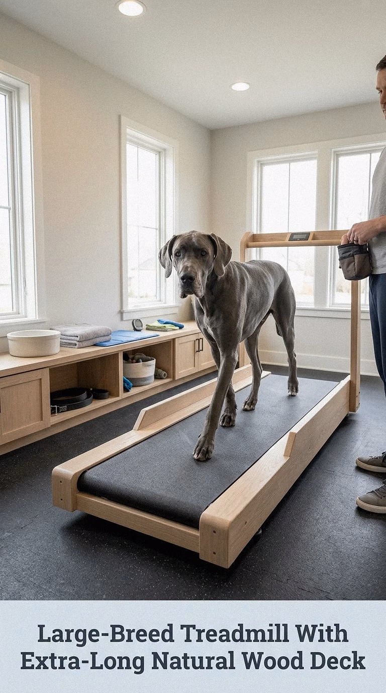 Large-Breed Treadmill With Extra-Long Natural Wood Deck