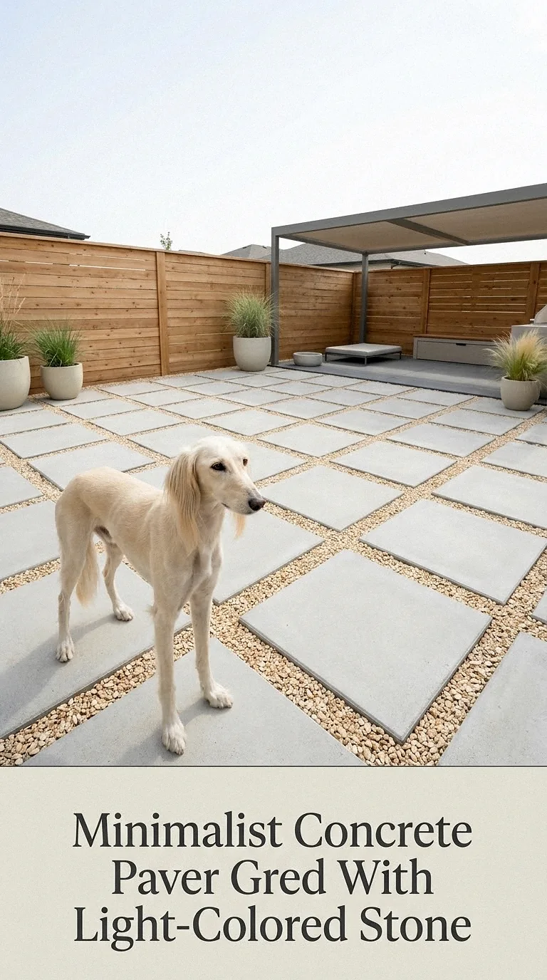 Minimalist Concrete Paver Grid With Light-Colored Stone