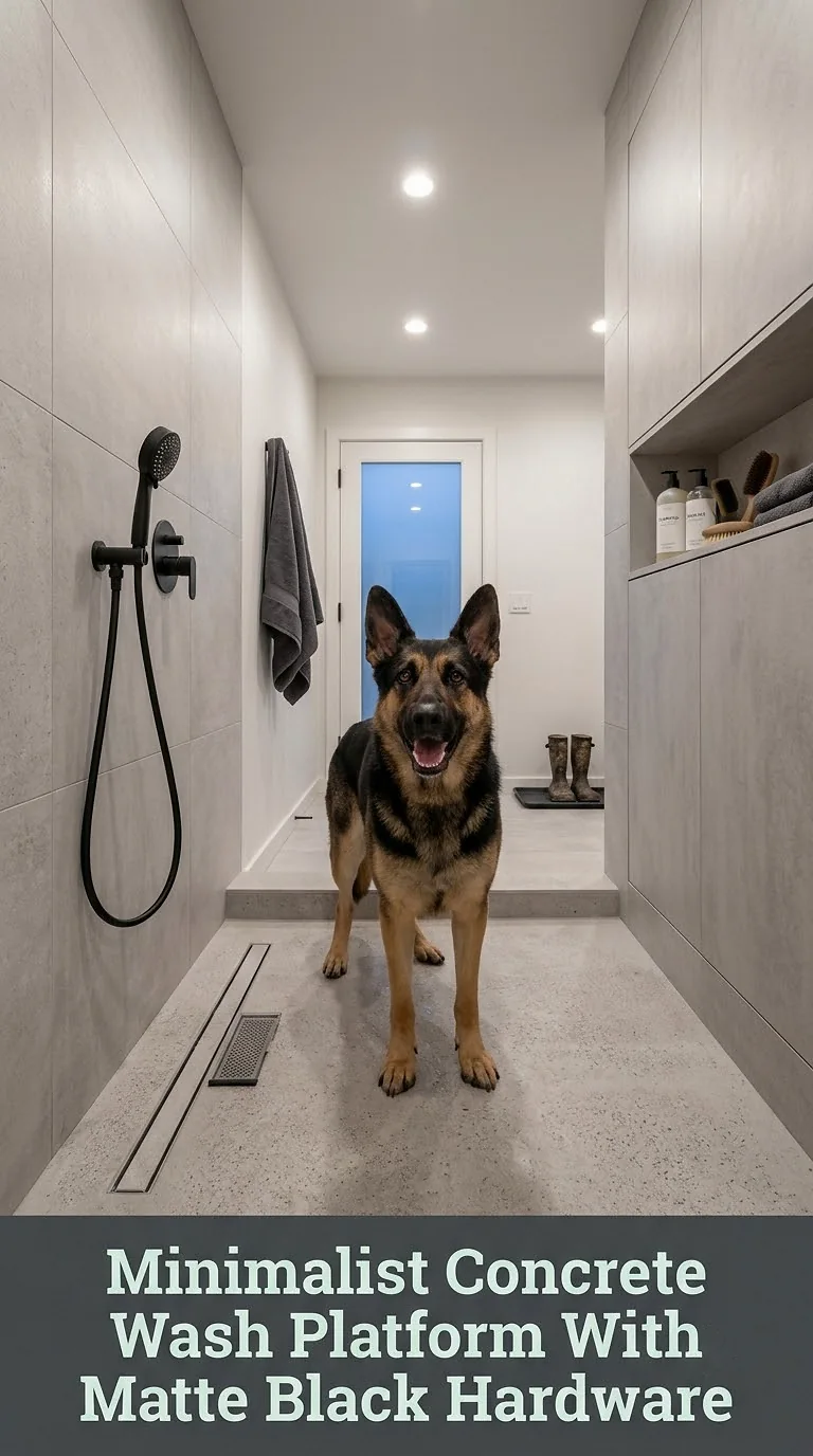 Minimalist Concrete Wash Platform With Matte Black Hardware