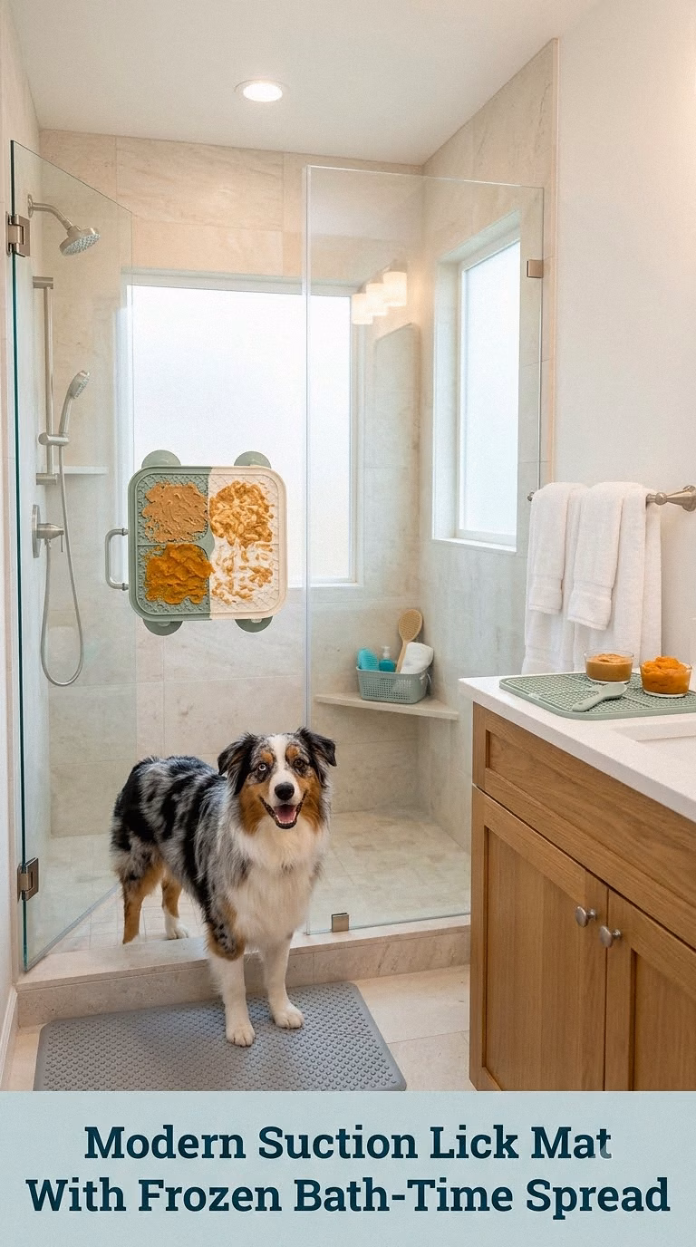 Modern Suction Lick Mat With Frozen Bath-Time Spread